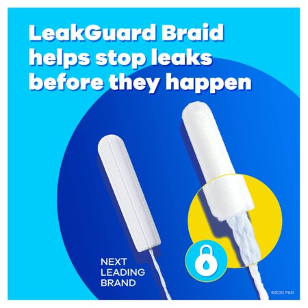 Tampax Pearl Tampons Multipack, Light/Regular/Super Absorbency, With Leakguard Braid, Unsc - Image 3