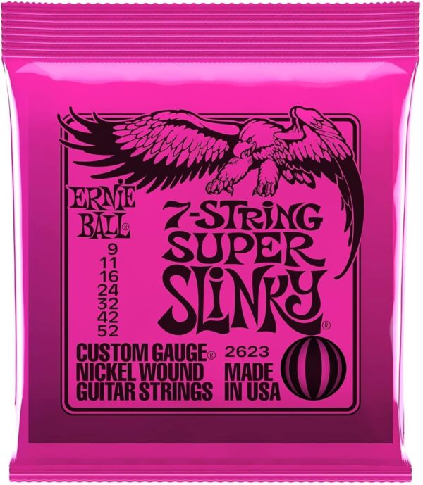 Ernie Ball 7-String Super Slinky Nickel Wound Electric Guitar Strings, 9-52 Gauge (P02623) - Image 3