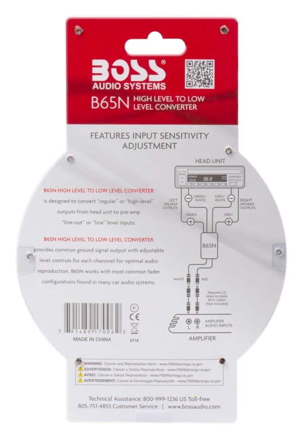 BOSS Audio Systems B65N High Level to RCA Converter Noise Filter for Car Audio Systems - Image 3