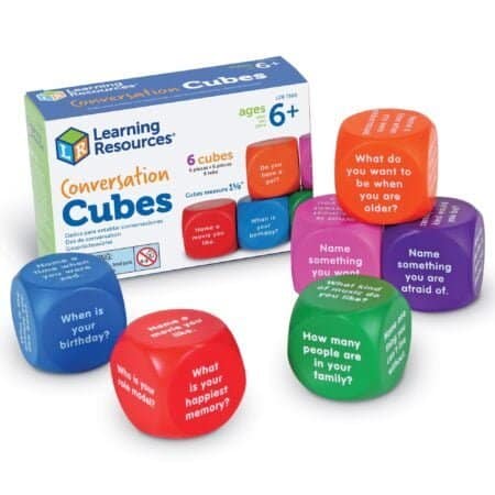 Learning Resources Conversation Cubes - 6 Pieces, Ages 6+ Foam Cubes for Social Emotional