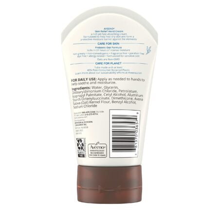 Aveeno Skin Relief Intense Moisture Hand Cream with Soothing Prebiotic Oat for Dry Skin, S - Image 6