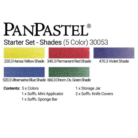 PanPastel 30053 Ultra Soft Artist Pastel Starter Set - Shades 5 Color Set w/Sofft Tools - Image 3