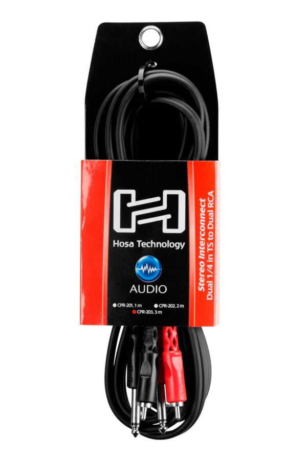 Hosa CPR-201 Dual 1/4" TS to Dual RCA Stereo Interconnect Cable, 1 Meter - Image 3