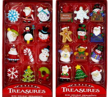 Kurt Adler Petite Treasures 12-Piece Miniature Ornaments Set, 2 Pack