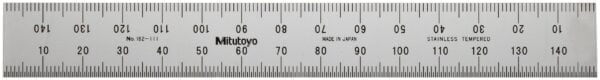 Mitutoyo 182-111, Steel Rule, 150mm, (1mm, 1/2mm), 1.2mm Thick X 19mm Wide, Satin Chrome F