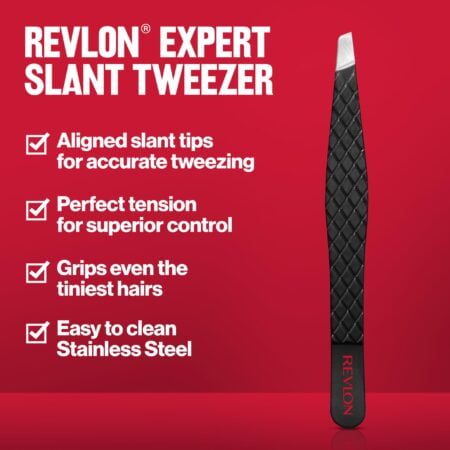 Revlon Expert Eyebrow Hair Removal Tweezer, Tweezers for Men, Women & Kids, Stainless Stee - Image 3