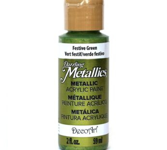 DecoArt Dazzling Metallics 2-Ounce Festive Green Acrylic Paint