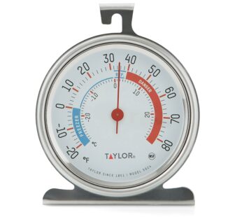 Taylor 5924 Large Dial Kitchen Refrigerator and Freezer Kitchen Analog Thermometer, 3 Inch