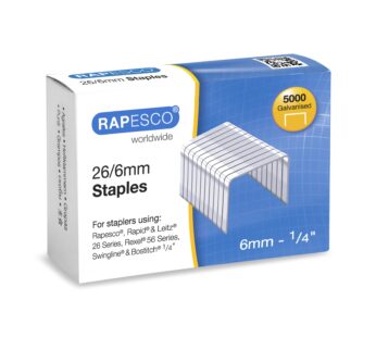 Rapesco S11662Z3 Staples, 26/6 mm Galvanized [Box of 5,000]
