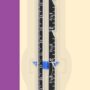 Dritz 6" Sliding Marker Sewing Gauge, Nickel with Black Printing and Blue Slider