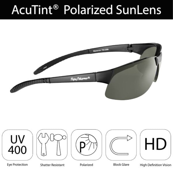 Flying Fisherman 7812BS Sunglass, Matte Black Frames/Smoke Lenses - Image 4