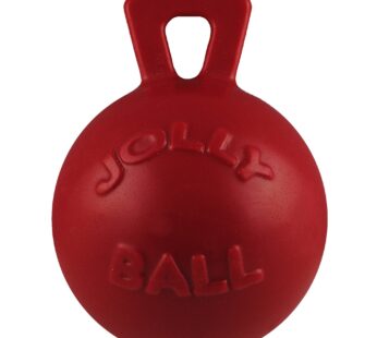 Jolly Pets Tug-n-Toss Heavy Duty Dog Toy Ball with Handle, 8 Inches/Large, Red (408 RD)