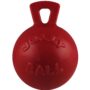 Jolly Pets Tug-n-Toss Heavy Duty Dog Toy Ball with Handle, 8 Inches/Large, Red (408 RD)