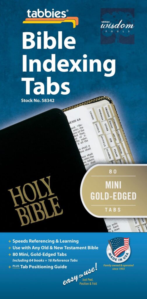 Tabbies Mini Gold-Edged Bible Indexing Tabs, Old & New Testament, 80 Tabs Including 64 Boo - Image 2