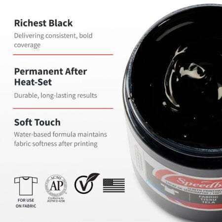 Speedball Fabric Screen Printing Ink, 8-Ounce, Black for T-Shirt and Silkscreen Printmakin - Image 2