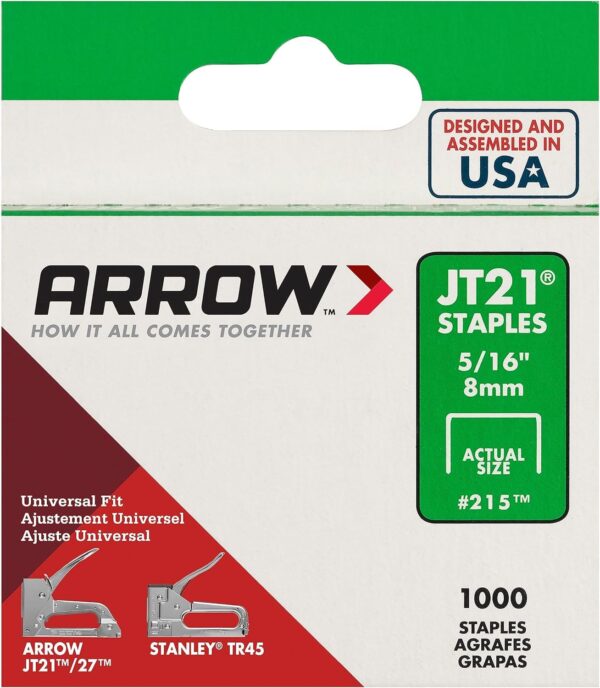 Arrow 215 JT21 Thin Wire Staples for Staple Guns and Staplers, Use for Upholstery, Crafts, - Image 5