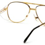 Pyramex Pathfinder Aviator Safety Glasses with Gold Frame and Clear Lens - Image 2