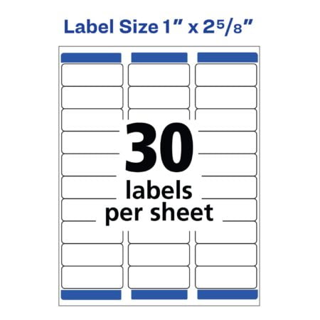 Avery Removable ID Labels, Sure Feed Technology, Removable Adhesive, 1" x 2-5/8", 750 Labe - Image 6
