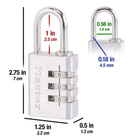 Master Lock 630D Set Your Own Combination Lock, Aluminum, 1-3/16 in. Wide - Image 6