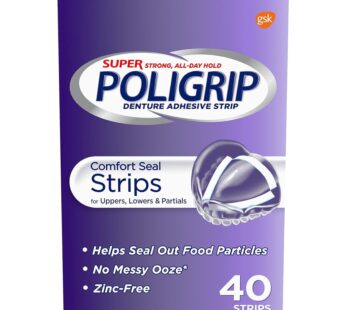 Super Poligrip Strips Size 40 Ct Poligrip Strong All Day Comfort Seal Denture Adhesive Str