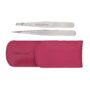 Tweezerman Petite Tweeze Set with Travel Case - Point and Slant Tweezers, Tweezers for Tra