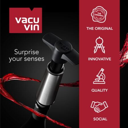 Vacu Vin Wine Saver Concerto - Black - 1 Pump 4 Stoppers - Wine Stoppers for Bottles with - Image 6