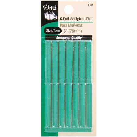 Dritz 56D Doll Hand Needles, Soft Sculpture, 3-Inch (6-Count),Nickel - Image 2