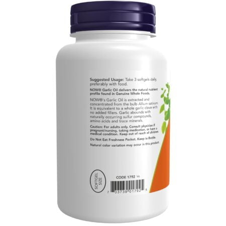 NOW Supplements, Garlic Oil 1500 mg, Serving Size Equivalent to Whole Clove Garlic, 250 So - Image 3