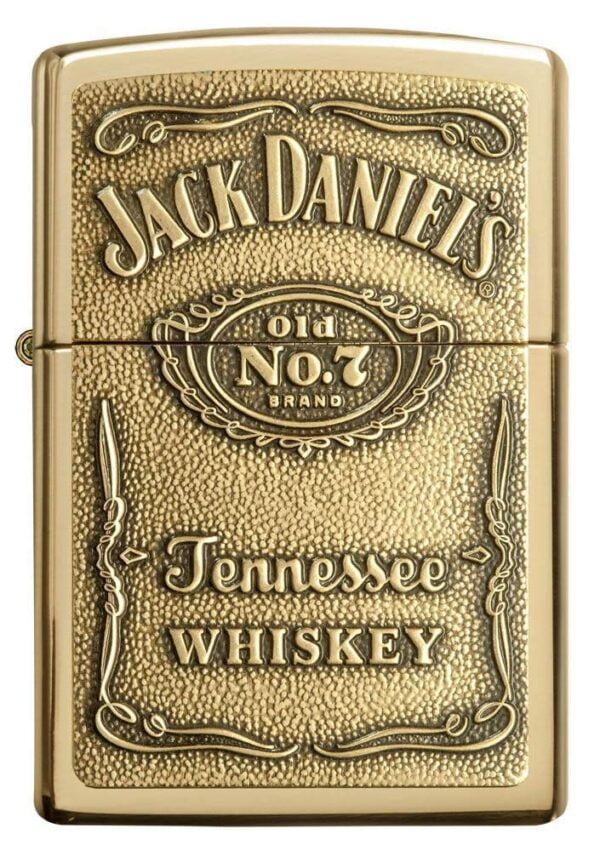 Zippo Jack Daniel's Tennessee Whiskey High Polish Brass Emblem Pocket Lighter 5 1/2 x 3 1/ - Image 2