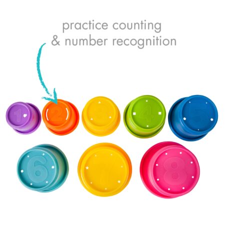 The First Years Stack & Count Stacking Cups - Colorful Baby Stacking Water Toys Set - Stac - Image 5