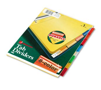 Wilson Jones 54311 Single-Sided Reinforced Insertable Index, Multicolor 8-Tab, Letter, Buf