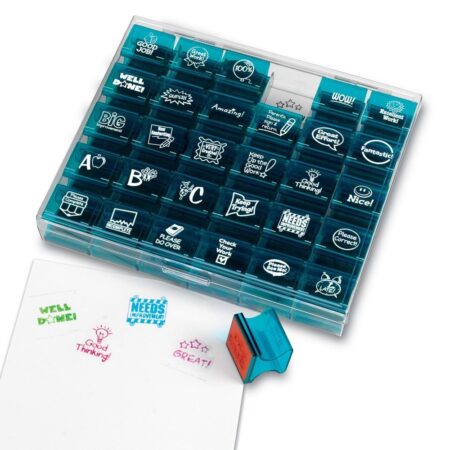 Learning Resources Jumbo Illustrated Teacher Stamps, Set of 30, Ages 3+, Messages Stamps f - Image 2