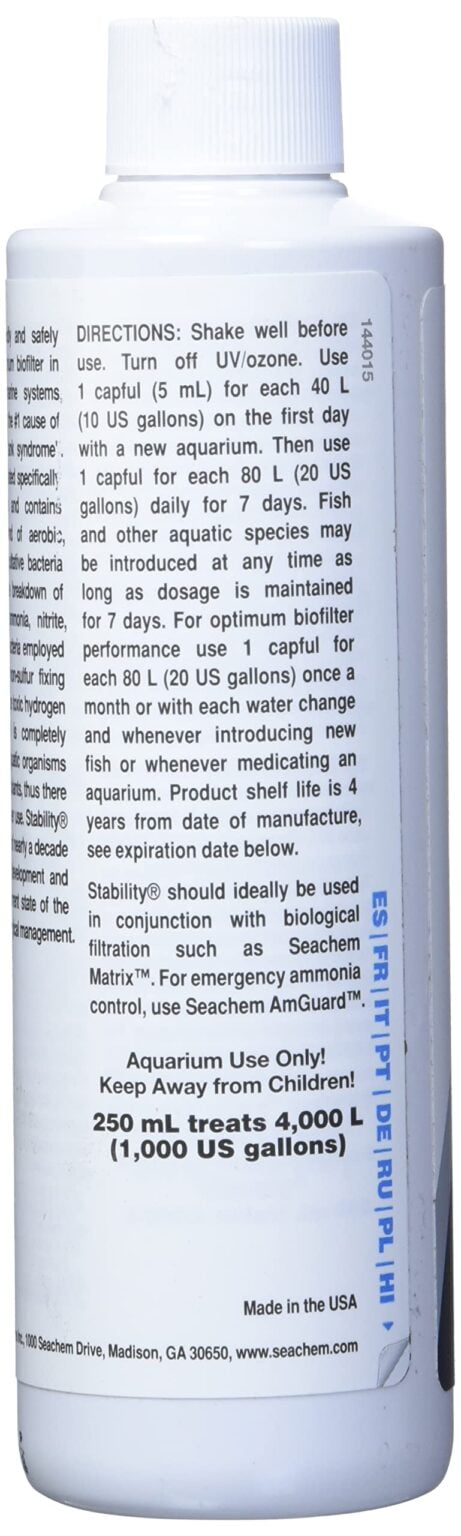 Seachem Stability - For Freshwater and Marine Aquariums 250ml - Image 3