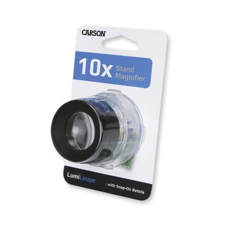 Carson LumiLoupe 10x Power Pre-Focused Stand Magnifier With Dual Lens and Snap-On Reticle - Image 7
