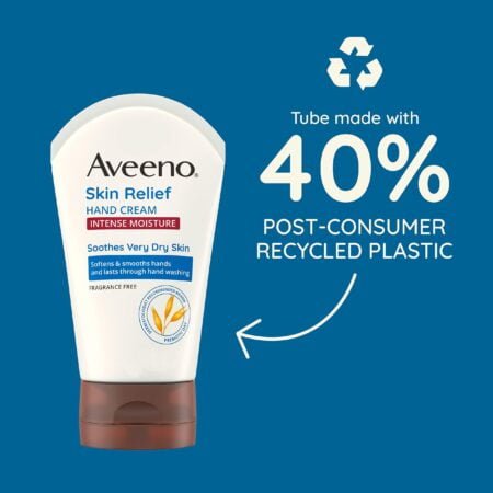 Aveeno Skin Relief Intense Moisture Hand Cream with Soothing Prebiotic Oat for Dry Skin, S - Image 2