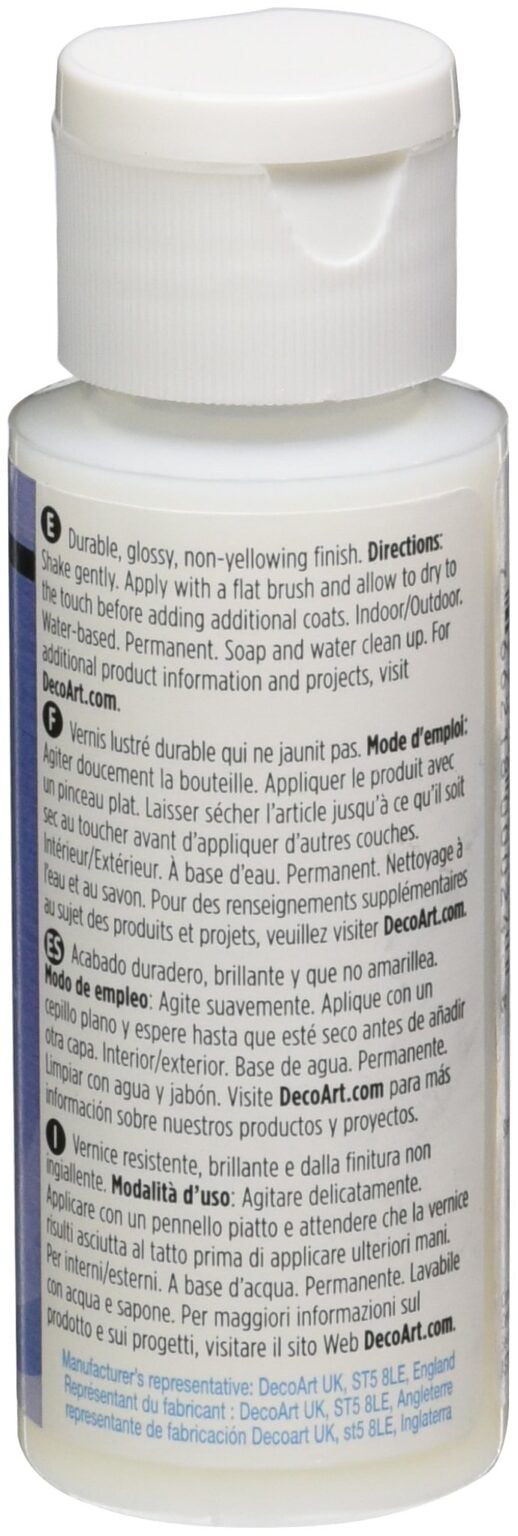 DecoArt DuraClear Gloss Varnish-2oz, 2 Fl Oz (Pack of 1), Blue - Image 2