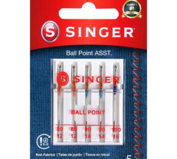 SINGER 4863 Universal Ball Point Machine Needles, Assorted Sizes, 5-Count