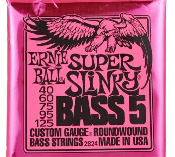 Ernie Ball 5-String Super Slinky Nickel Wound Bass Guitar Strings, 40-125 Gauge (P02824)