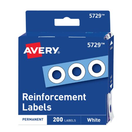 Avery Self-Adhesive Hole Reinforcement Stickers, 1/4" Diameter Hole Punch Reinforcement La