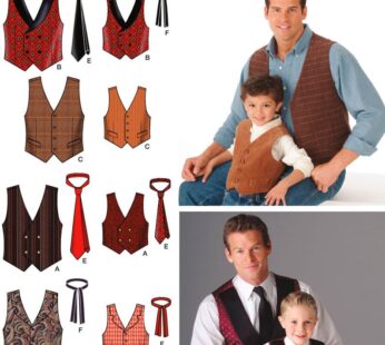 Simplicity 4762 Vest and Tie Sewing Pattern for Men and Boys, Size A (S-XL)