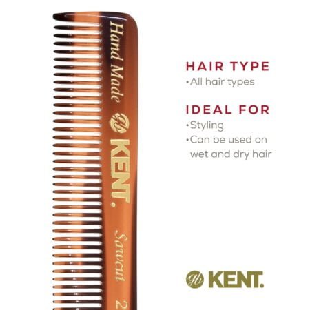 Kent 20T Handmade Folding Pocket Comb for Men, Fine Tooth Hair Comb Straightener for Every - Image 6