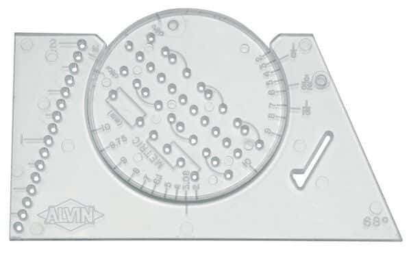 ALVIN AL666 Lettering Guide And Rule Template, Multipurpose Tool For Drafting, Design, And