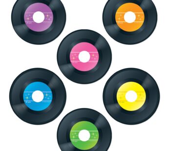 Carson Dellosa 45-Piece Colorful Vinyl Records Bulletin Board Cutouts, Colorful Vinyl Reco