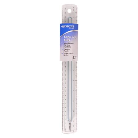 Westcott 00402 Smoke Gray Plastic Ruler with Finger Grip, 12 Inch - Image 4