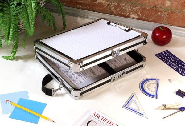 Vaultz Locking Clipboard with Storage - Heavy Duty Metal Clip Board Box Holds 8.5" x 11" L - Image 3