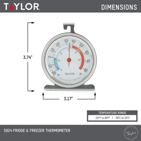 Taylor 5924 Large Dial Kitchen Refrigerator and Freezer Kitchen Analog Thermometer, 3 Inch - Image 2