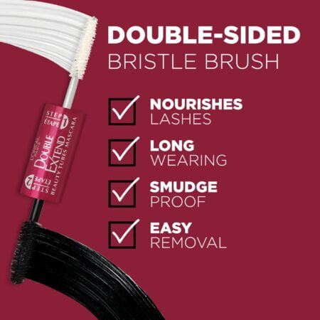 L'Oreal Paris Makeup Double Extend Tubing Mascara, Lengthening 2 Step Mascara, Smudgeproof - Image 4