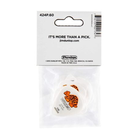 JIM DUNLOP Wedge, White/Orange, .60mm, 12/Player's Pack - Image 5