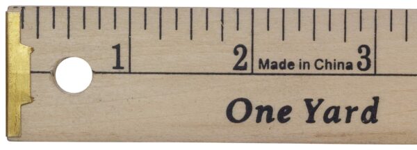 Dritz Wood Metal Tips Yardstick Ruler, 1/4 x 36-Inch, Natural - Image 2