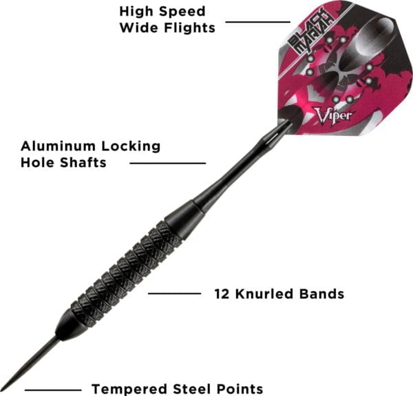 Viper Black Mariah Steel Tip Darts, 22 Grams - Image 3